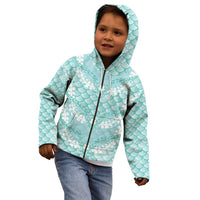 Light Turquoise Mermaid Puakenikeni Maile Lei Kid Hoodie LT01 - Polynesian Pride