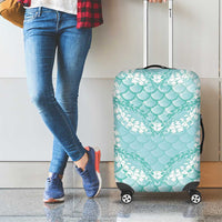 Light Turquoise Mermaid Puakenikeni Maile Lei Luggage Cover