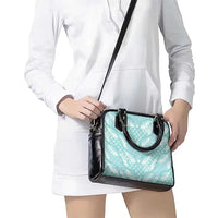 Light Turquoise Mermaid Puakenikeni Maile Lei Shoulder Handbag