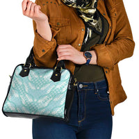 Light Turquoise Mermaid Puakenikeni Maile Lei Shoulder Handbag