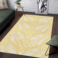 Pastel Yellow Mermaid Puakenikeni Maile Lei Area Rug