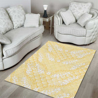 Pastel Yellow Mermaid Puakenikeni Maile Lei Area Rug
