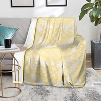 Pastel Yellow Mermaid Puakenikeni Maile Lei Blanket