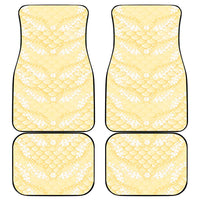 Pastel Yellow Mermaid Puakenikeni Maile Lei Car Mats