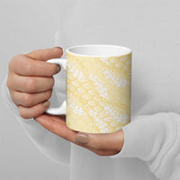 Pastel Yellow Mermaid Puakenikeni Maile Lei Ceramic Mug