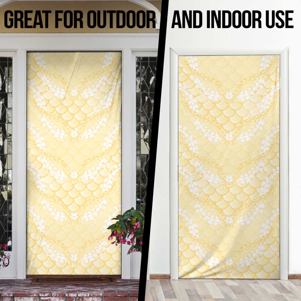 Pastel Yellow Mermaid Puakenikeni Maile Lei Door Cover