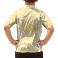 Pastel Yellow Mermaid Puakenikeni Maile Lei Family Matching Mermaid Dress and Hawaiian Shirt LT01 - Polynesian Pride