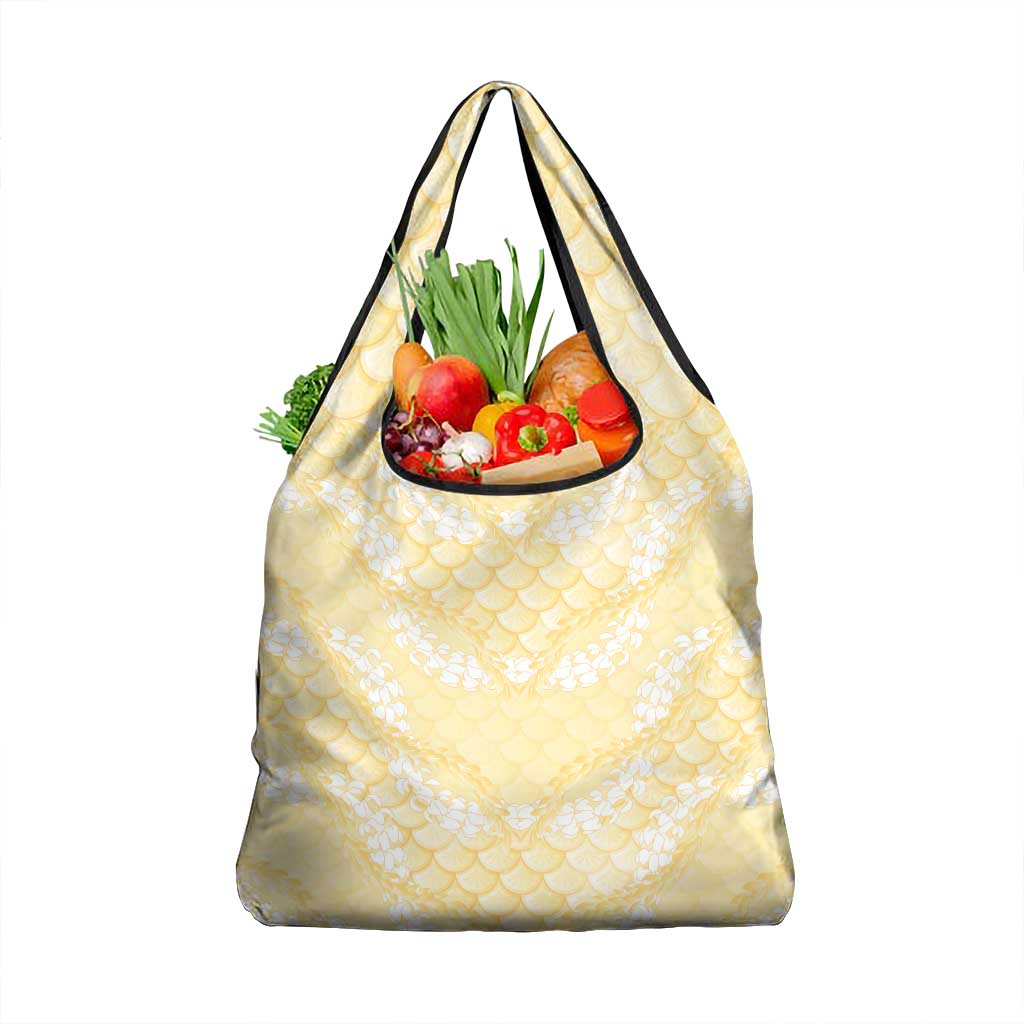 Pastel Yellow Mermaid Puakenikeni Maile Lei Grocery Bag LT01 1-pack One Size Yellow - Polynesian Pride