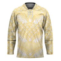 Pastel Yellow Mermaid Puakenikeni Maile Lei Hockey Jersey
