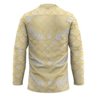 Pastel Yellow Mermaid Puakenikeni Maile Lei Hockey Jersey