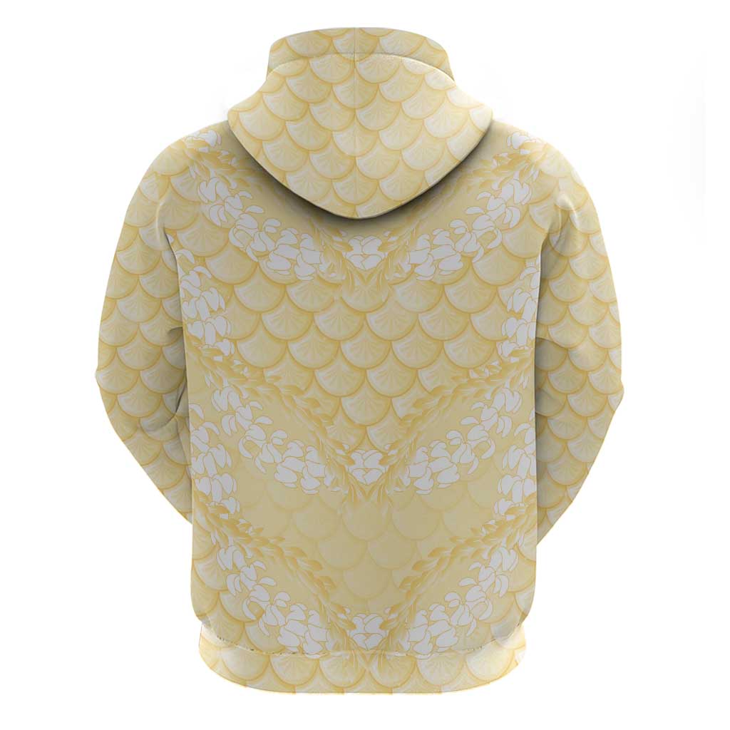 Pastel Yellow Mermaid Puakenikeni Maile Lei Hoodie