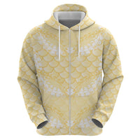 Pastel Yellow Mermaid Puakenikeni Maile Lei Hoodie