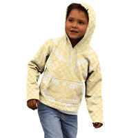 Pastel Yellow Mermaid Puakenikeni Maile Lei Kid Hoodie