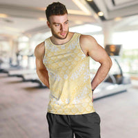 Pastel Yellow Mermaid Puakenikeni Maile Lei Men Tank Top LT01 Yellow - Polynesian Pride