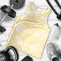 Pastel Yellow Mermaid Puakenikeni Maile Lei Men Tank Top LT01 - Polynesian Pride