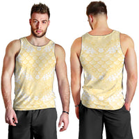 Pastel Yellow Mermaid Puakenikeni Maile Lei Men Tank Top LT01 - Polynesian Pride