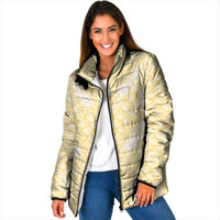 Pastel Yellow Mermaid Puakenikeni Maile Lei Padded Jacket