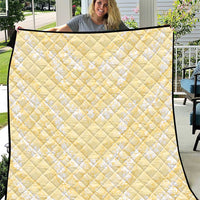 Pastel Yellow Mermaid Puakenikeni Maile Lei Quilt