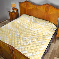 Pastel Yellow Mermaid Puakenikeni Maile Lei Quilt