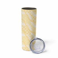 Pastel Yellow Mermaid Puakenikeni Maile Lei Skinny Tumbler