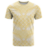 Pastel Yellow Mermaid Puakenikeni Maile Lei T Shirt LT01 Yellow - Polynesian Pride
