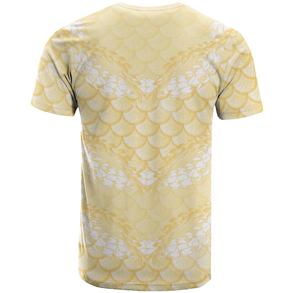 Pastel Yellow Mermaid Puakenikeni Maile Lei T Shirt LT01 - Polynesian Pride
