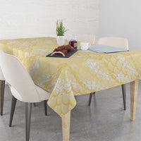 Pastel Yellow Mermaid Puakenikeni Maile Lei Tablecloth