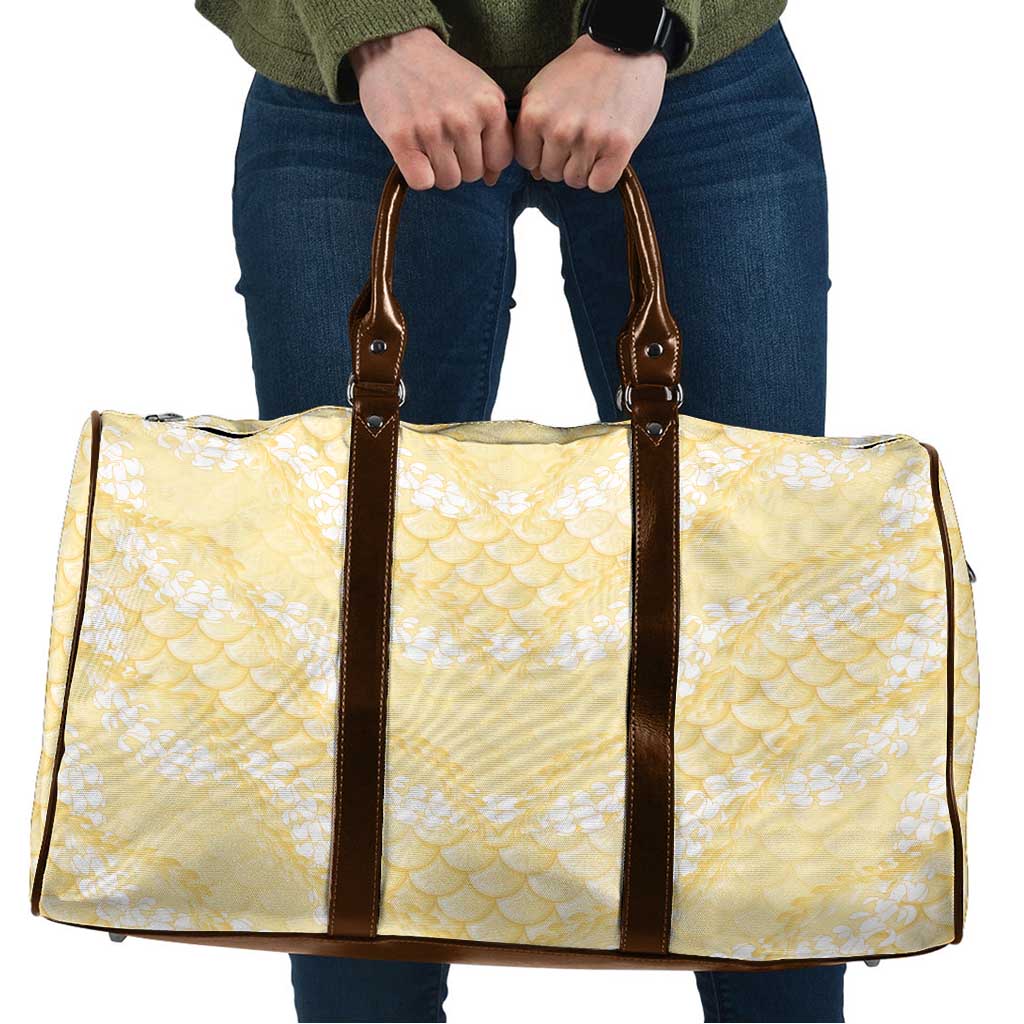 Pastel Yellow Mermaid Puakenikeni Maile Lei Travel Bag LT01 Yellow - Polynesian Pride