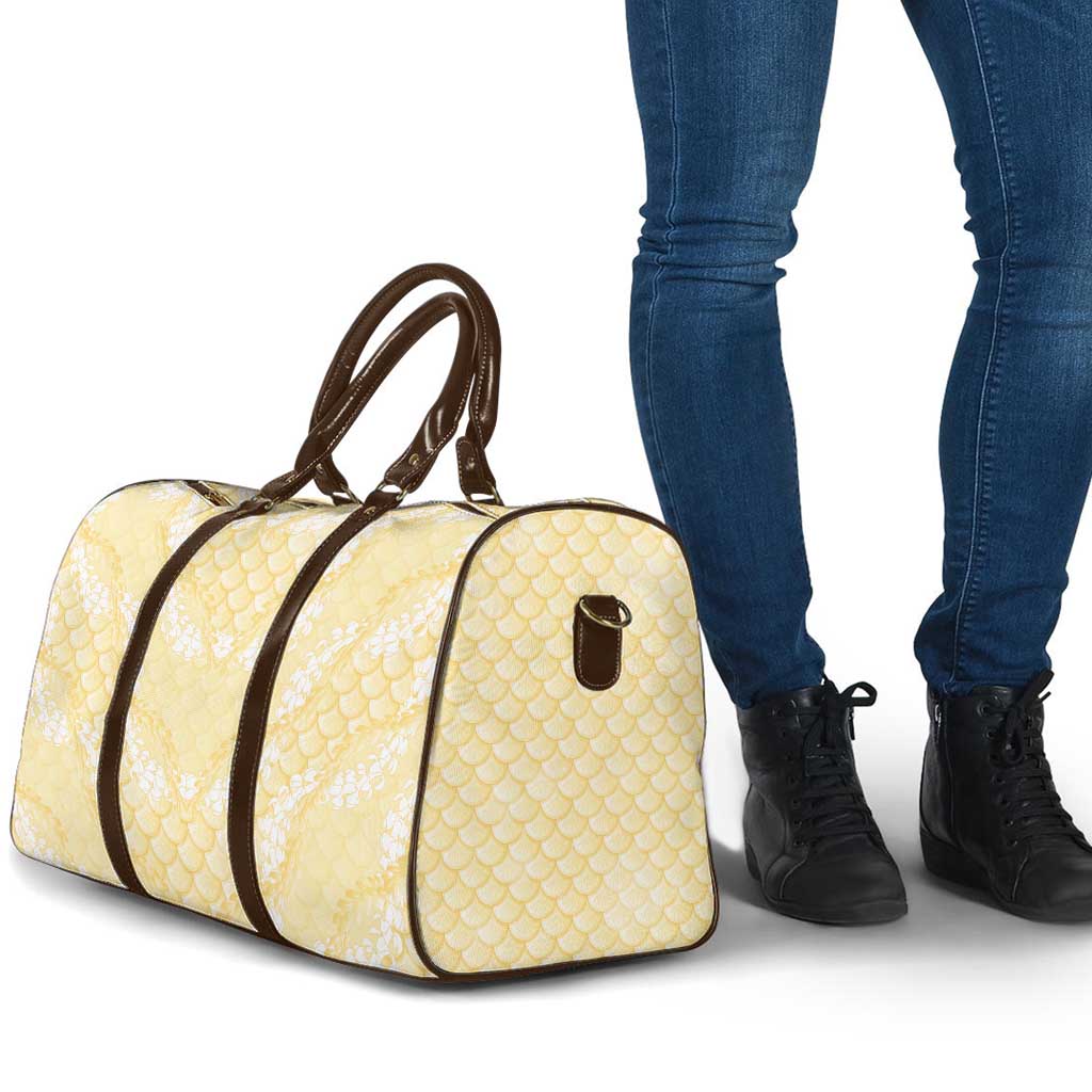 Pastel Yellow Mermaid Puakenikeni Maile Lei Travel Bag LT01 - Polynesian Pride