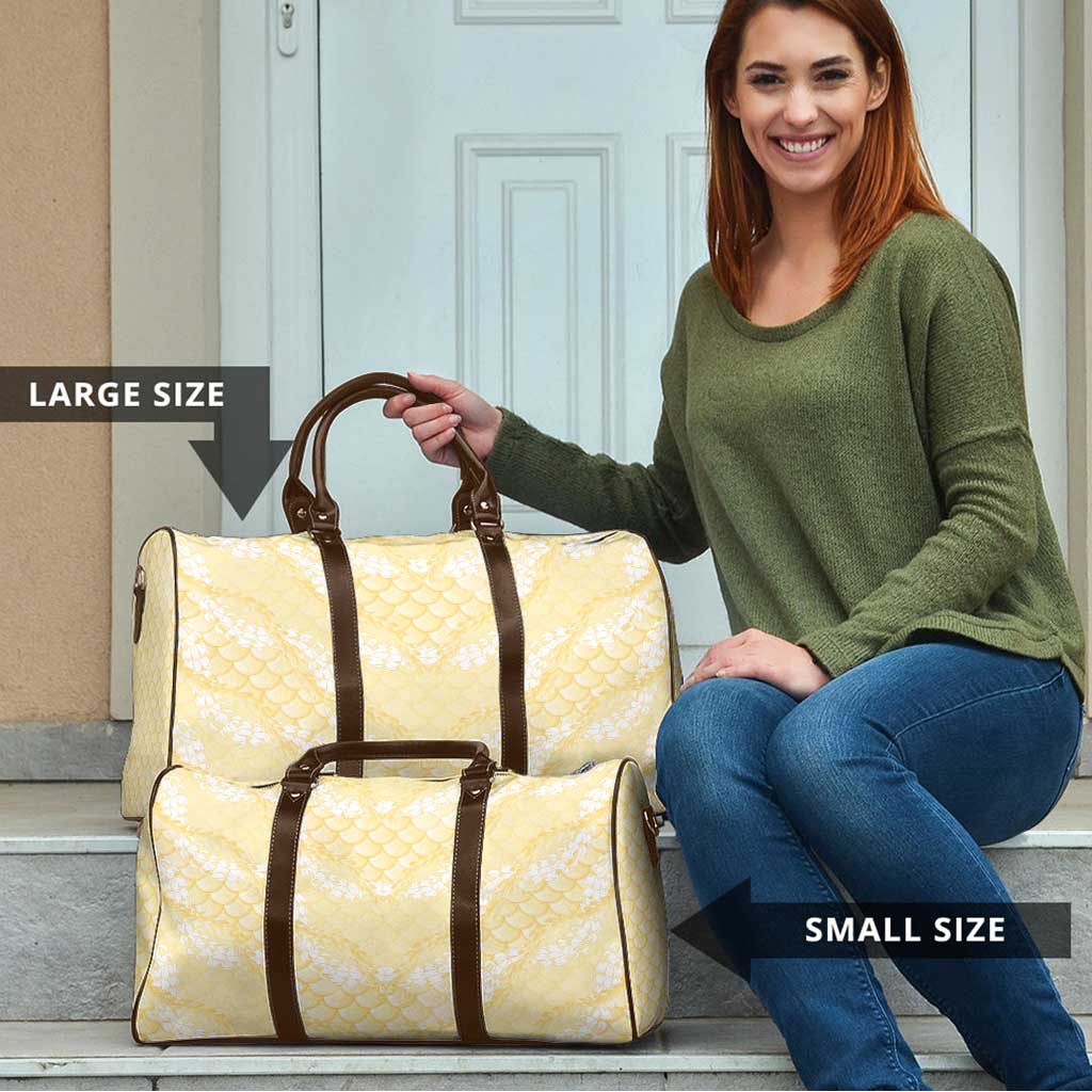 Pastel Yellow Mermaid Puakenikeni Maile Lei Travel Bag LT01 - Polynesian Pride