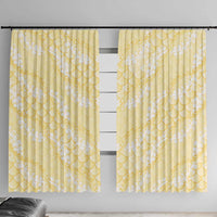 Pastel Yellow Mermaid Puakenikeni Maile Lei Window Curtain
