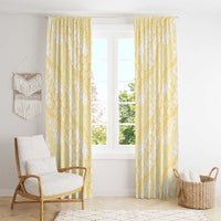 Pastel Yellow Mermaid Puakenikeni Maile Lei Window Curtain