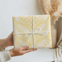 Pastel Yellow Mermaid Puakenikeni Maile Lei Wrapping Paper