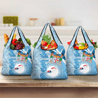 Fiji Day Grocery Bag Fijian Map Hibiscus Tapa Pattern