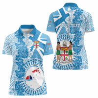Personalised Fiji Day Women Polo Shirt Fijian Map Hibiscus Tapa Pattern LT01 - Polynesian Pride