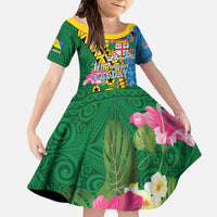 Personalised Malampa Fiji Day Kid Short Sleeve Dress Tropical Tapa Pattern LT01 KID Art - Polynesian Pride