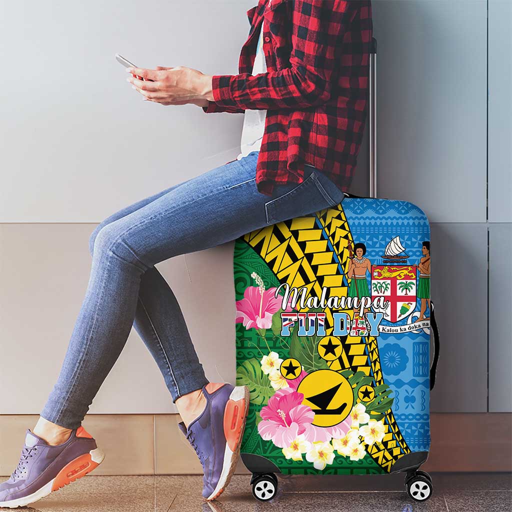 Malampa Fiji Day Luggage Cover Tropical Tapa Pattern