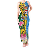 Personalised Malampa Fiji Day Tank Maxi Dress Tropical Tapa Pattern