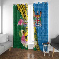 Malampa Fiji Day Window Curtain Tropical Tapa Pattern
