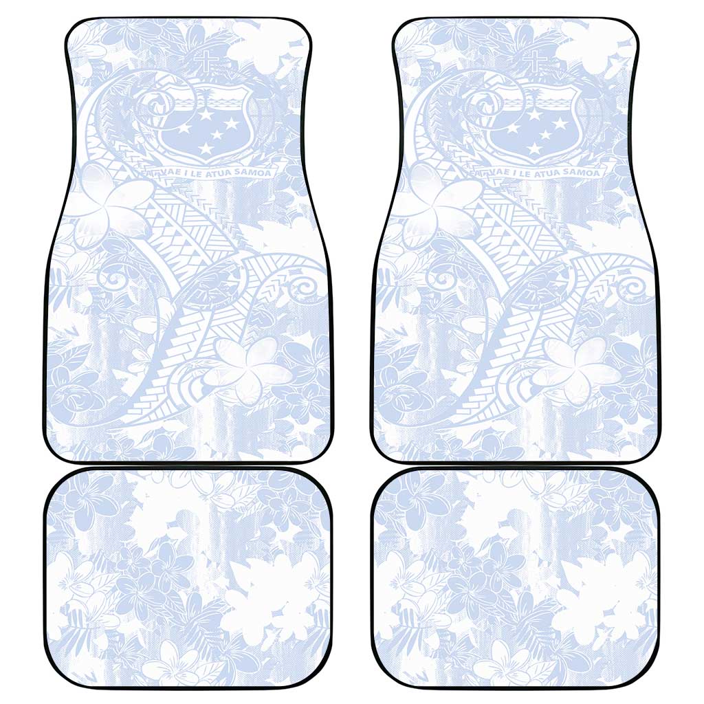 Samoa White Sunday Car Mats Plumeria Floral