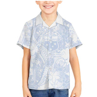 Samoa White Sunday Family Matching Mermaid Dress and Hawaiian Shirt Plumeria Floral