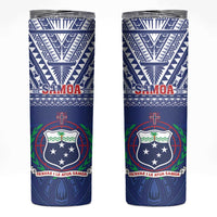 Samoa Rugby Skinny Tumbler Manu Samoa Polynesian Tatoo Pattern