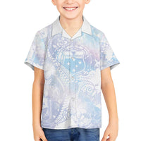 Samoa White Sunday Family Matching Long Sleeve Bodycon Dress and Hawaiian Shirt Sweet Pastel Plumeria Floral