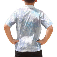 Samoa White Sunday Family Matching Short Sleeve Bodycon Dress and Hawaiian Shirt Sweet Pastel Plumeria Floral