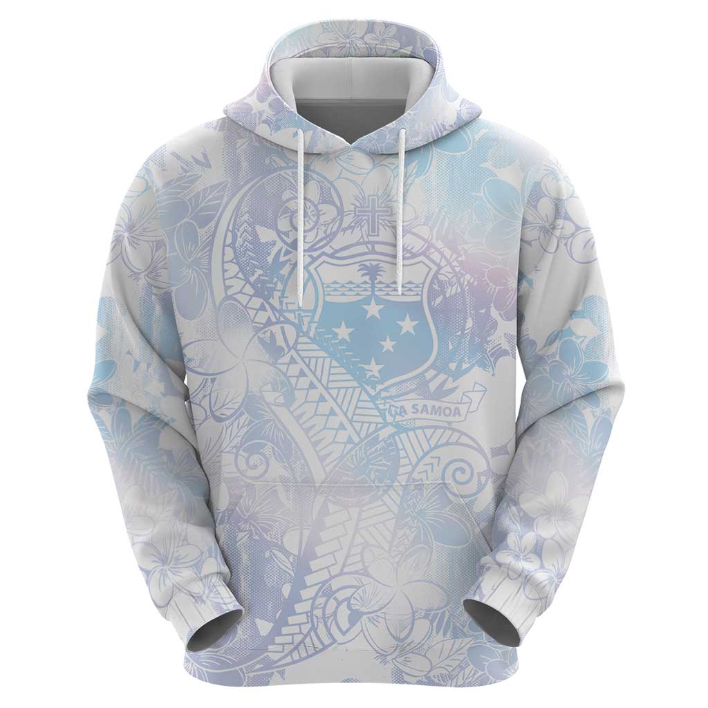 Samoa White Sunday Hoodie Sweet Pastel Plumeria Floral LT01 - Polynesian Pride