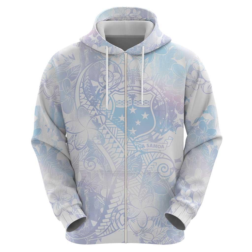 Samoa White Sunday Hoodie Sweet Pastel Plumeria Floral LT01 - Polynesian Pride