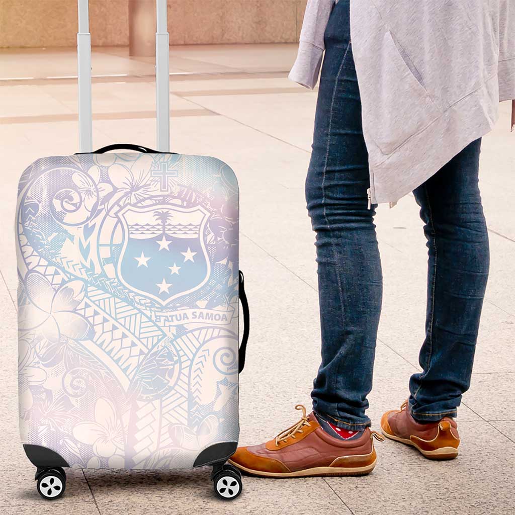 Samoa White Sunday Luggage Cover Sweet Pastel Plumeria Floral LT01 White - Polynesian Pride