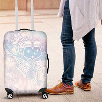 Samoa White Sunday Luggage Cover Sweet Pastel Plumeria Floral LT01 White - Polynesian Pride