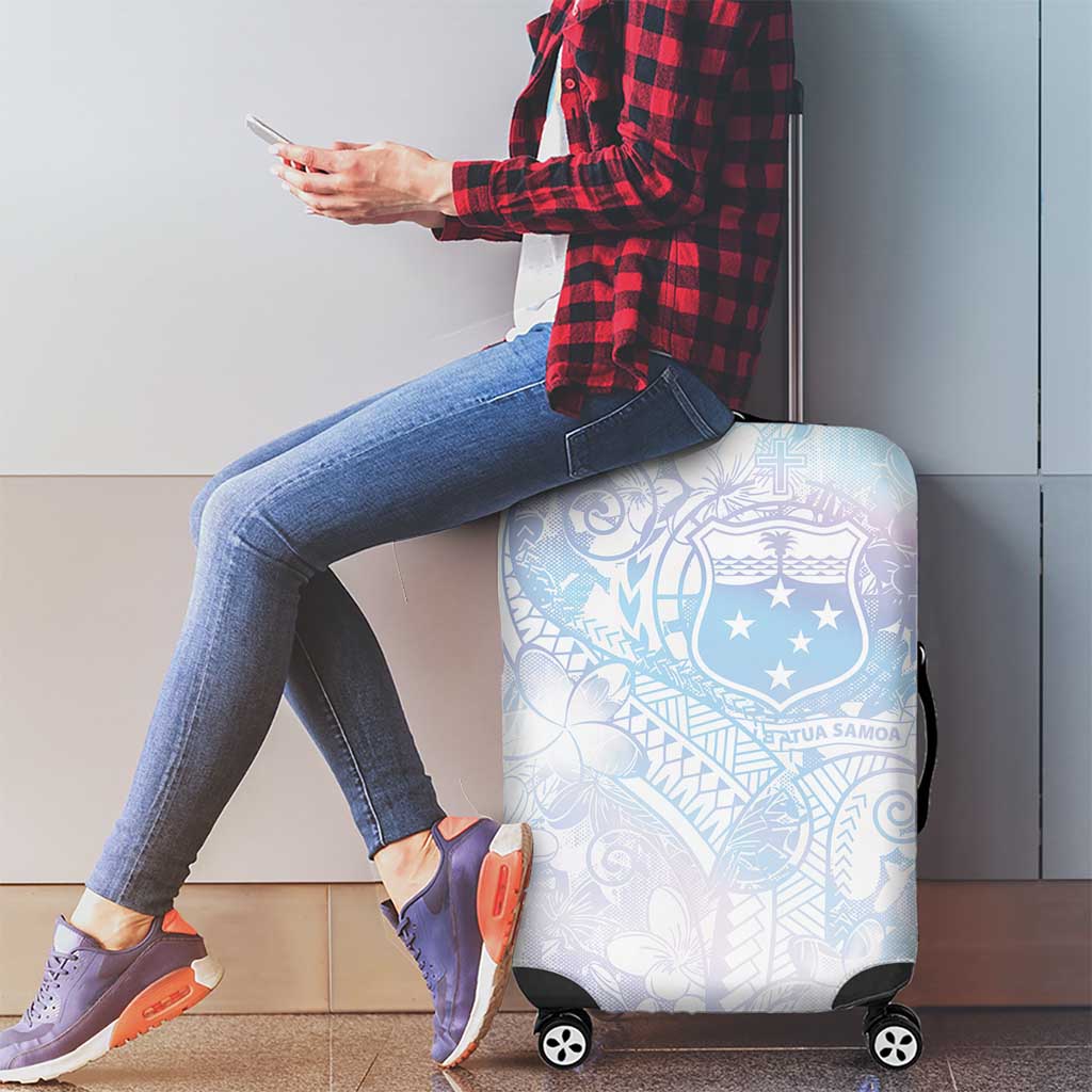 Samoa White Sunday Luggage Cover Sweet Pastel Plumeria Floral LT01 - Polynesian Pride