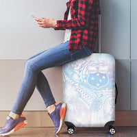 Samoa White Sunday Luggage Cover Sweet Pastel Plumeria Floral LT01 - Polynesian Pride